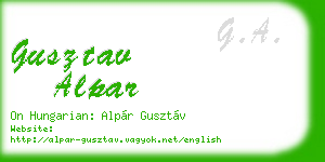 gusztav alpar business card