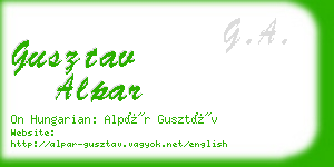 gusztav alpar business card